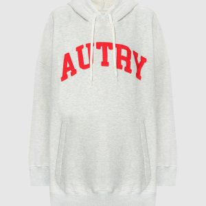 Gray hoodie with logo embroidery AUTRY
