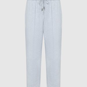 Gray melange pants with monil chain Peserico