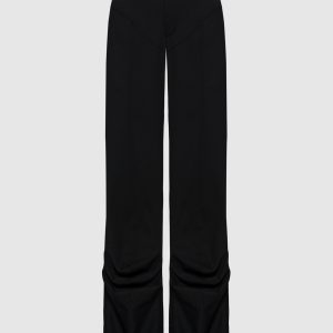Black PUNK flared pants with wool SSHEENA