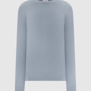 Blue cashmere jumper with monil chain Brunello Cucinelli