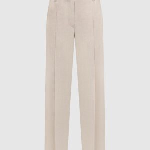 Beige linen trousers with monil ecolathoon chain Brunello Cucinelli
