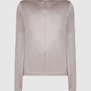 Gray silk blouse Sally LaPointe