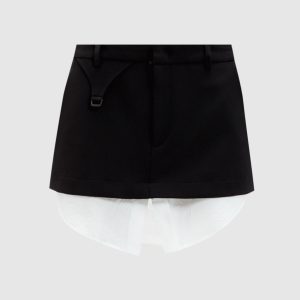 Black mini skirt with wool SSHEENA