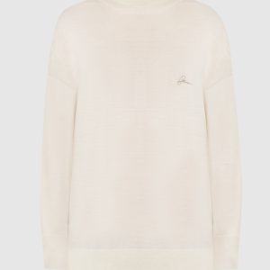 Yellow wool jumper with logo Peserico