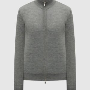 Gray wool and cashmere cardigan Brunello Cucinelli