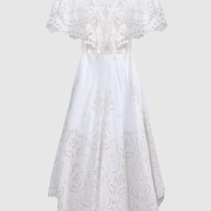 Sheen white midi dress with embroidery Charo Ruiz