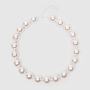 Silver necklace with massive beads Magda Butrym