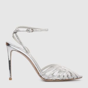 EMBRACE silver leather sandals with crystals Le Silla