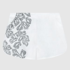White linen shorts with embroidery Ermanno Scervino
