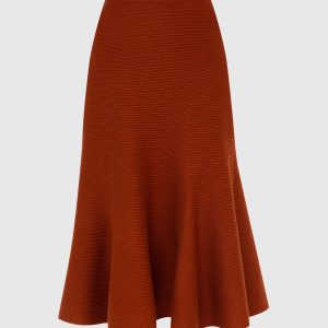 Olive Terracotta Merino Wool Skirt Gabriela Hearst