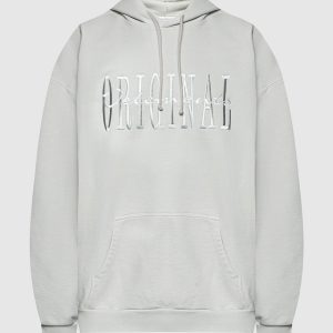 Gray hoodie with logo embroidery Vetements