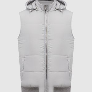 Gray quilted vest Doriani Cashmere
