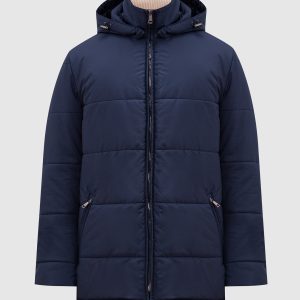 Blue quilted jacket with logo monogram engraving Cashmere&Whiskey