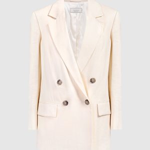 Beige jacket with linen and lurex Peserico