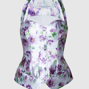 White top in floral print Philosophy di Lorenzo Serafini