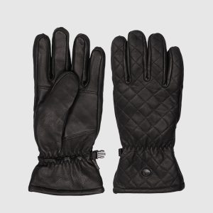 Black leather ski gloves NISHI Goldbergh