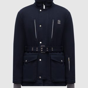 Blue wool ski jacket Brunello Cucinelli