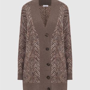Cardigan in a pattern with sequins Brunello Cucinelli