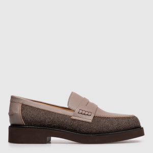 Brown wool blend loafers Doucal's