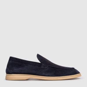 Blue suede loafers FELIX Lanciotti De Verzi