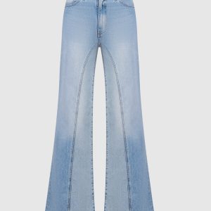 Blue flared jeans with a distressed effect Victoria Beckham