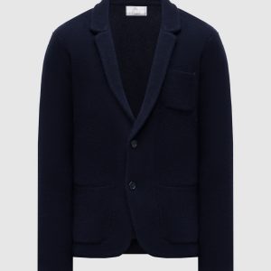 Blue wool and cashmere cardigan Pini Parma