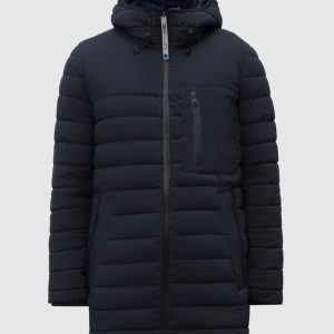 Blue quilted jacket with logo UP TO BE