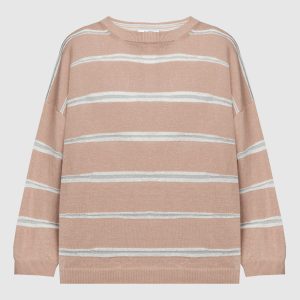 Brown striped jumper with lurex Peserico