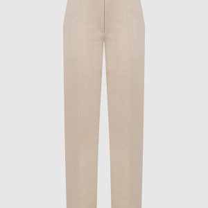 Beige linen pants with monil chain Brunello Cucinelli