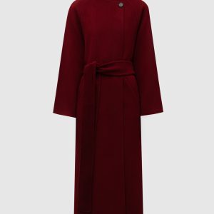 Burgundy wool and cashmere coat Jacob Lee