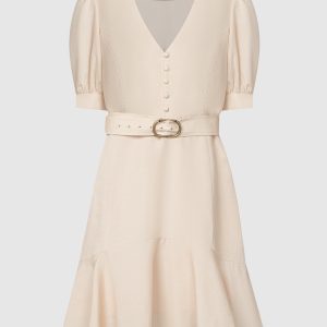 Beige dress with metallic logo Twinset