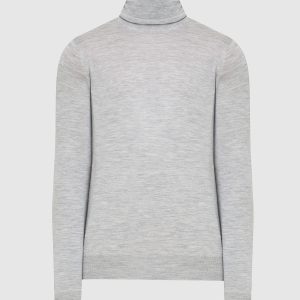 Light gray wool and cashmere golf Brunello Cucinelli
