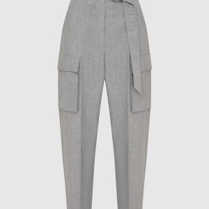 Gray wool and linen trousers Brunello Cucinelli