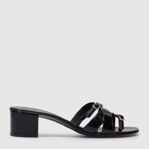 Black patent leather mules Roll Giuseppe Zanotti