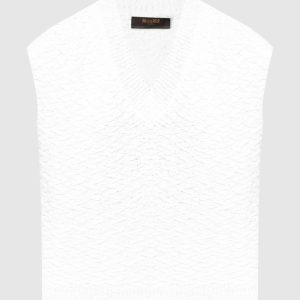 White HATTIE-COB vest with textured pattern MooRER
