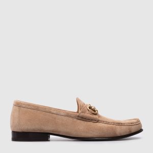 Beige suede loafers Brunello Cucinelli