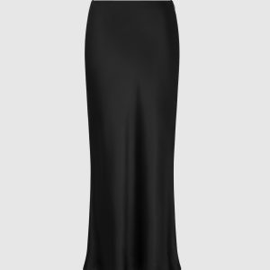Black silk maxi skirt with belt Tom Ford