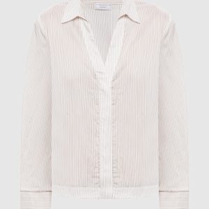 Beige striped shirt Peserico