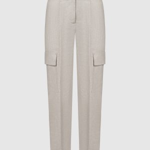 Gray linen cargo pants Peserico
