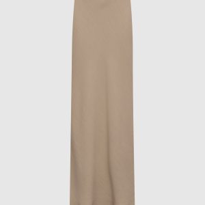 Beige maxi skirt with linen Brunello Cucinelli