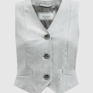 Gray vest with wool and lurex Peserico