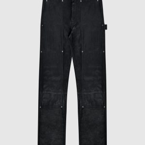 Black leather pants with a vintage effect Helmut Lang