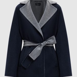 Blue cropped wool coat Heresis