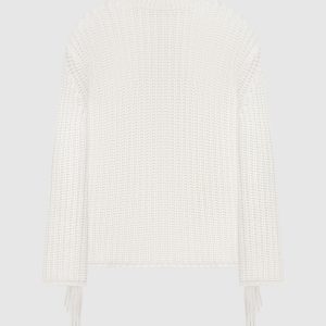 Beige Hilma cashmere sweater with fringe LISA YANG
