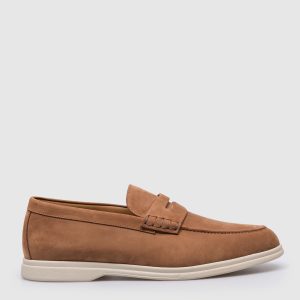 Brown leather loafers COLOMBO