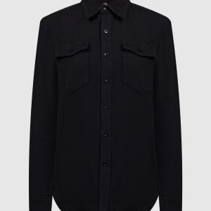 Black shirt with a figured bottom WARDROBE.NYC