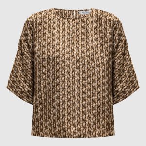 Brown NORDICA printed silk blouse Max Mara