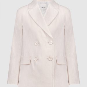 Laura double-breasted beige linen jacket Max Mara