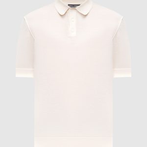 Beige cashmere polo shirt with inside-out effect Dolce&Gabbana