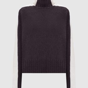 Brown wool sweater with logo Twinset